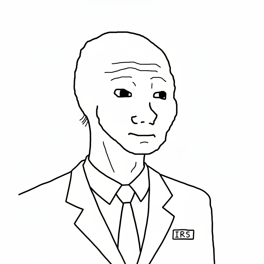 The TaxMan, wojak in grey suit with briefcase